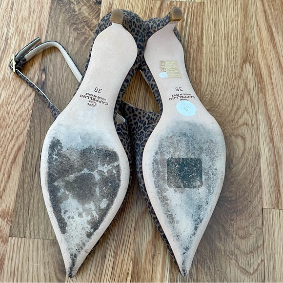 Ann Mashburn Leopard Slingback Kitten Heel Pointed Toe Pumps Size 36 - Picture 5 of 5